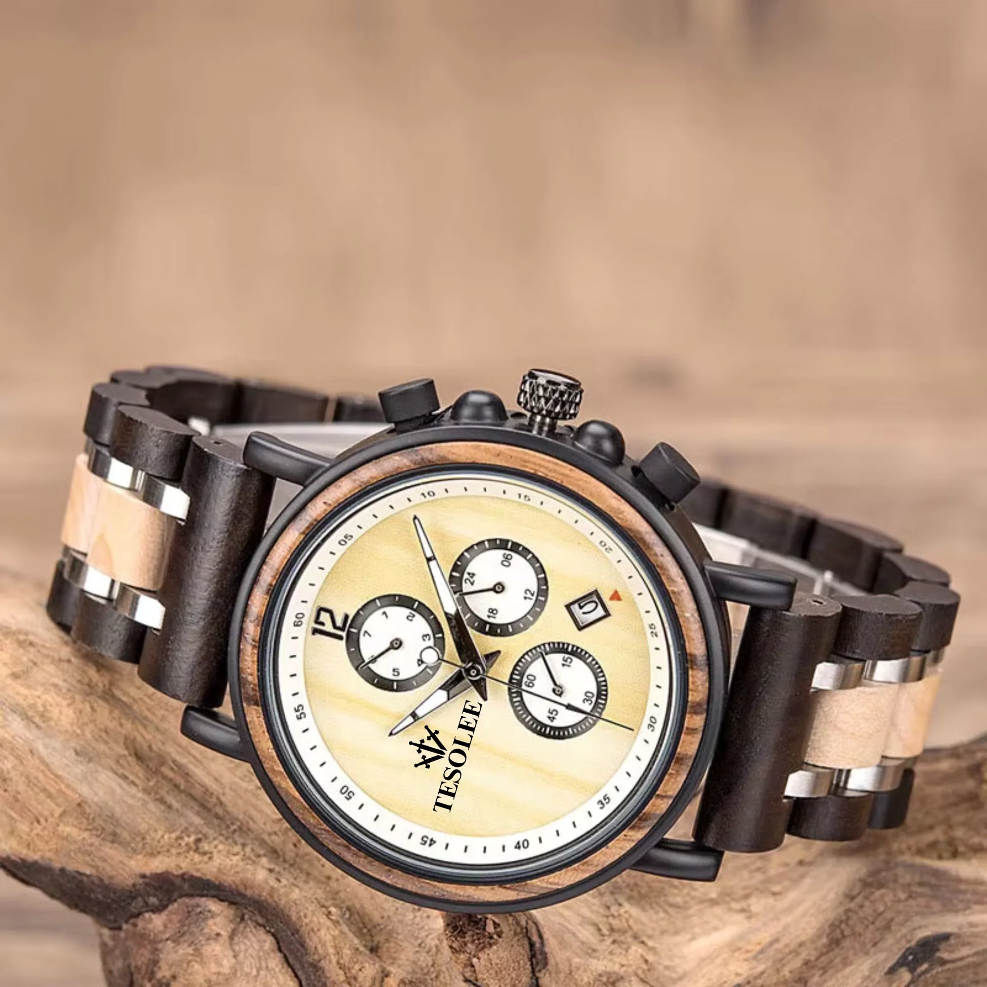 Hand Crafted Maple Wood Sports Chrono For Men.